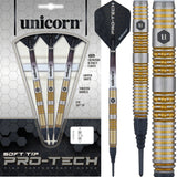 *Unicorn Protech Darts - Soft Tip - Style 6 - Silver & Gold