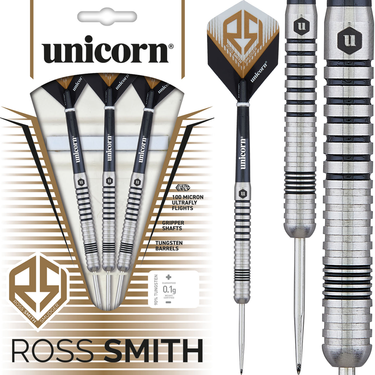 Unicorn Ross Smith Darts - Steel Tip - 80% - Smudger - Natural