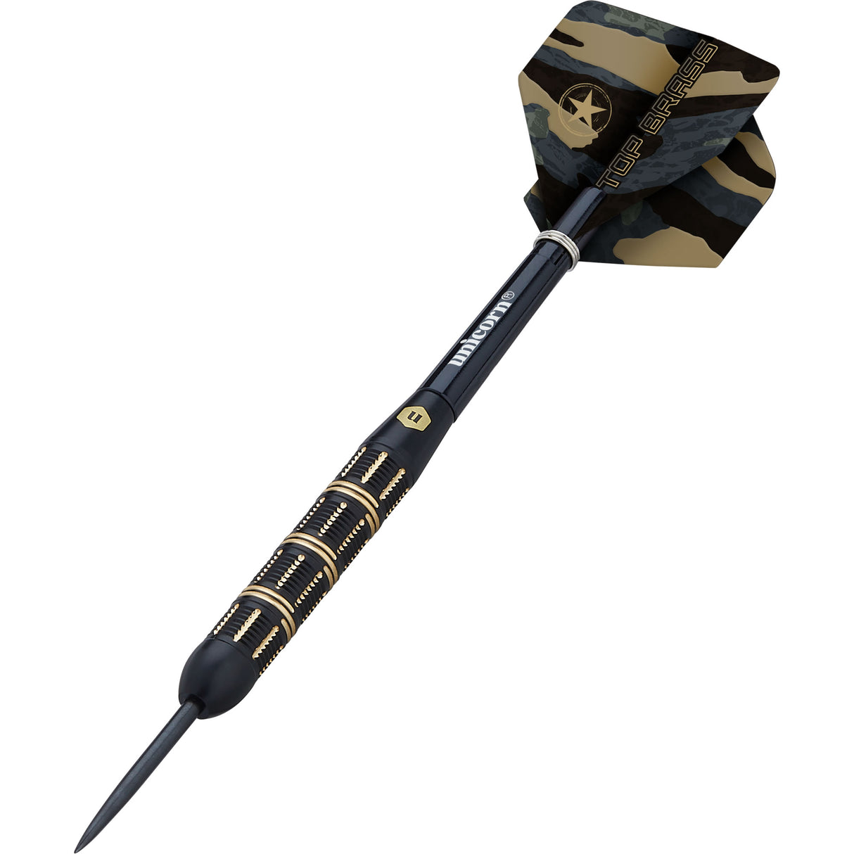*Unicorn Top Brass Darts - Steel Tip - Style 3 - Black & Gold