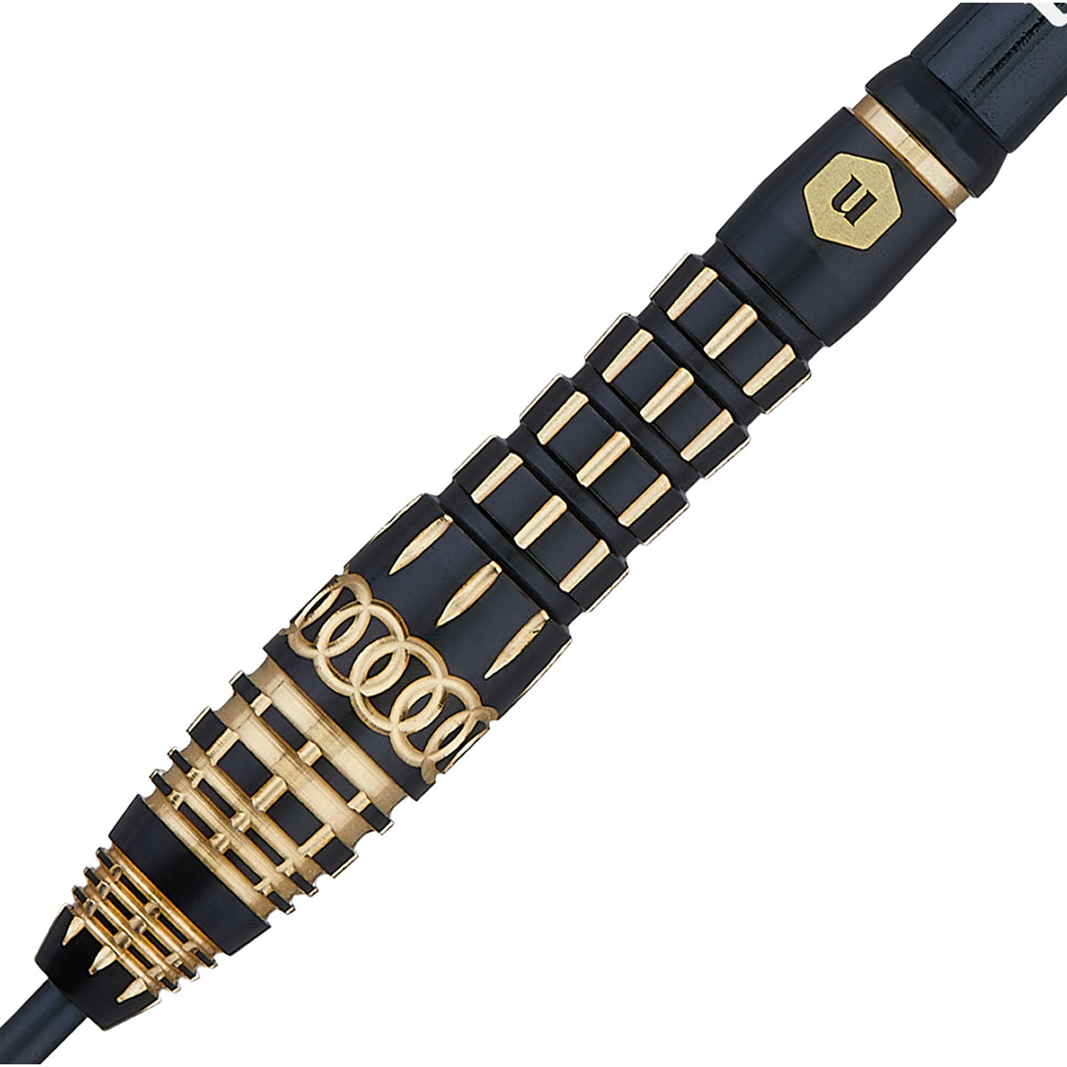 Unicorn Top Brass Darts - Steel Tip - Style 4 - Black & Gold