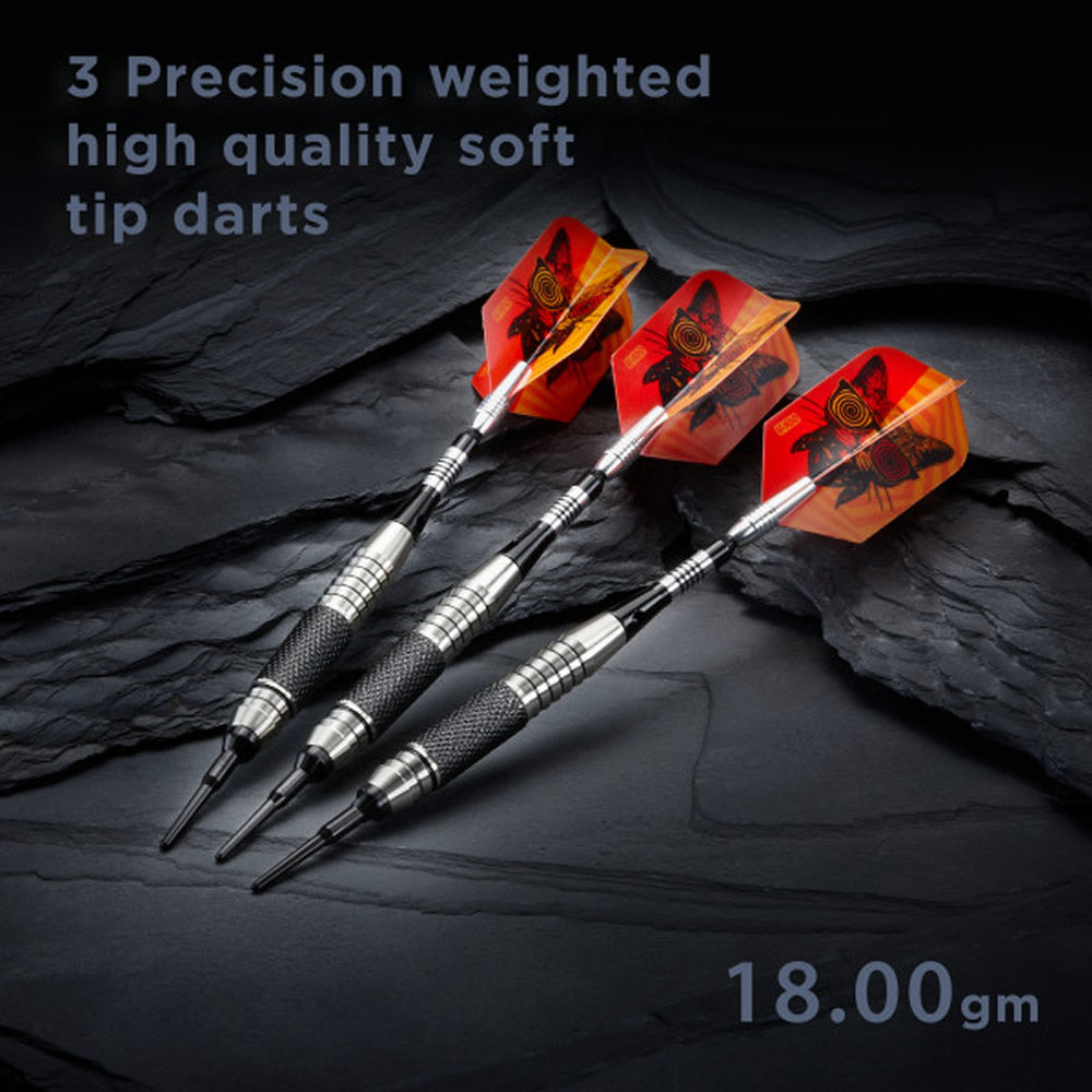 Viper The Freak Darts - Soft Tip - Nickel Silver - with Spinster Shafts - F3 - Black Knurl