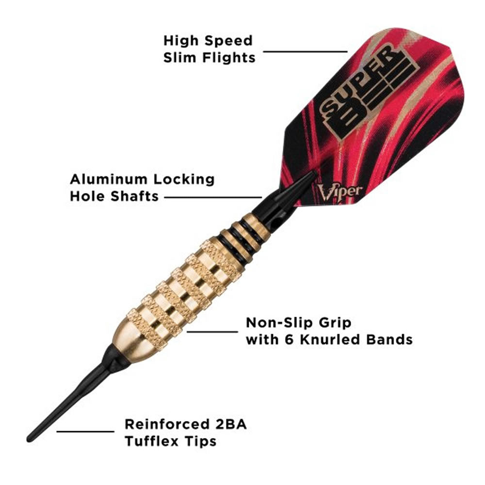 Viper Super Bee Darts - Soft Tip - Alloy - Knurled Rings - Gold