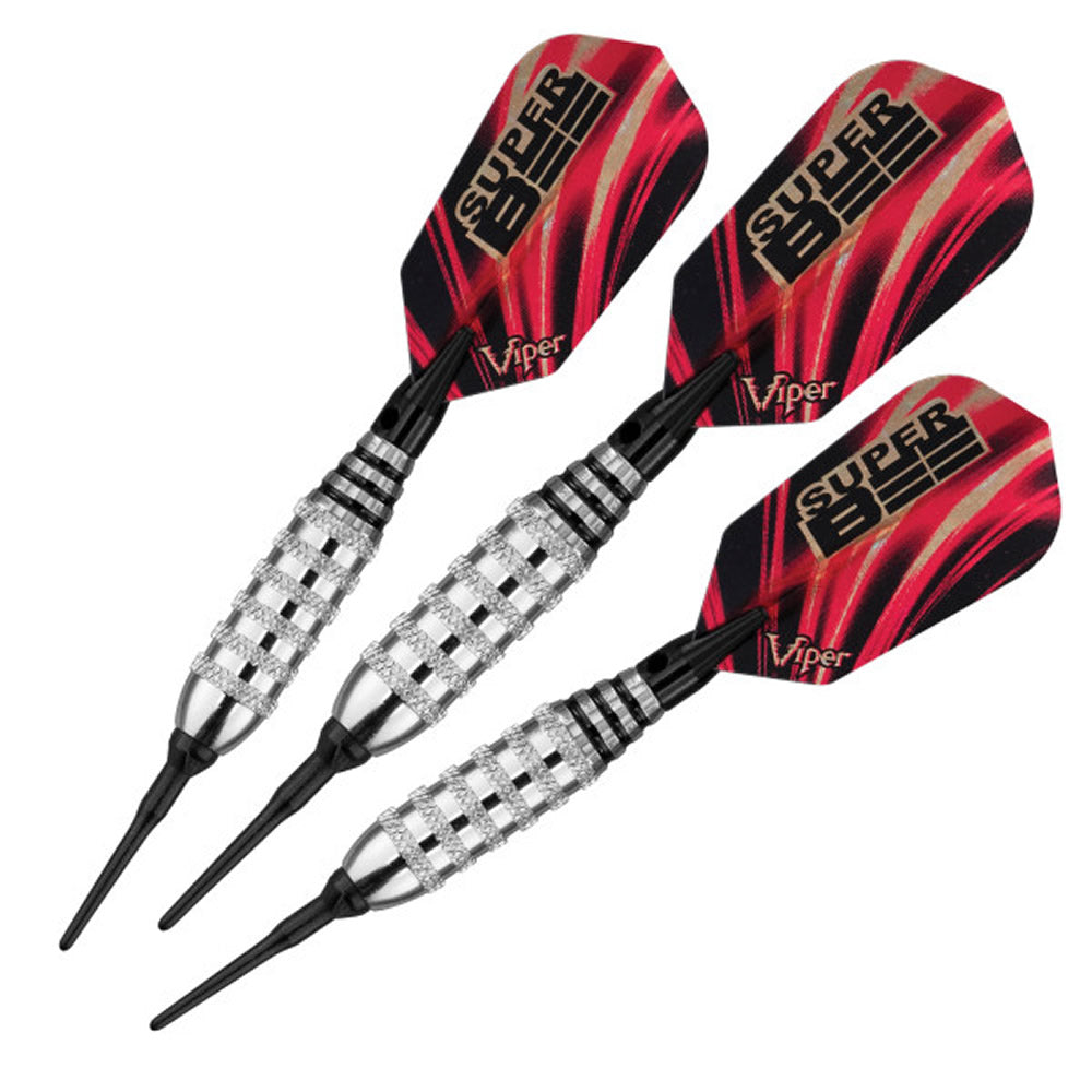 Viper Super Bee Darts - Soft Tip - Nickel Plated - Knurled Rings - Silver