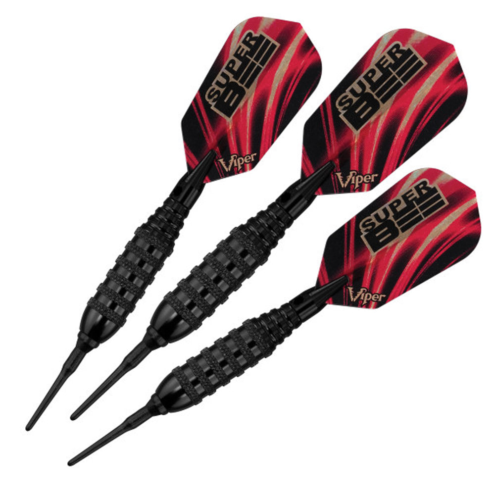 Viper Super Bee Darts - Soft Tip - Black Alloy - Knurled Rings - Black