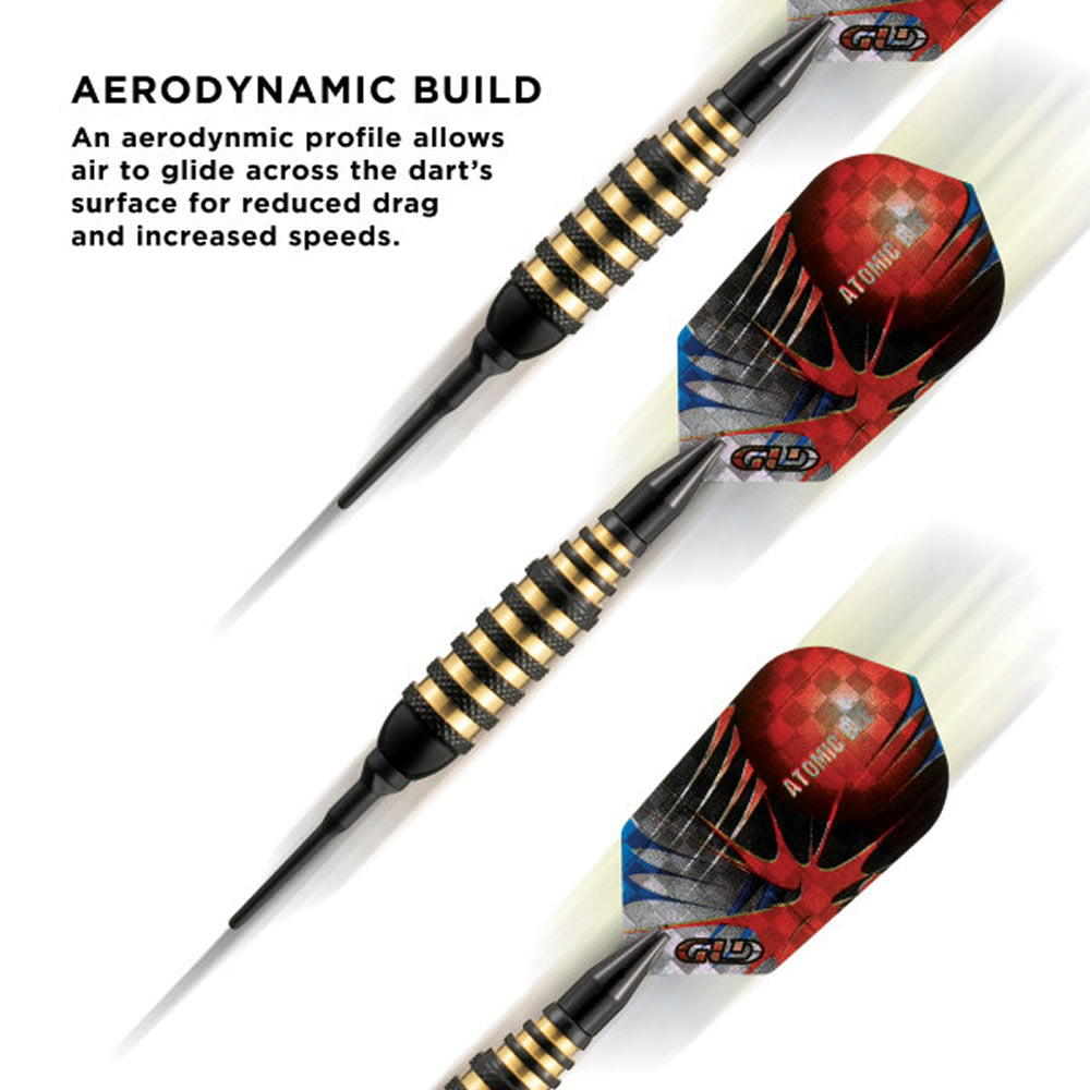 Viper Atomic Bee Darts - Soft Tip - Coated Alloy - Coloured Rings - Black