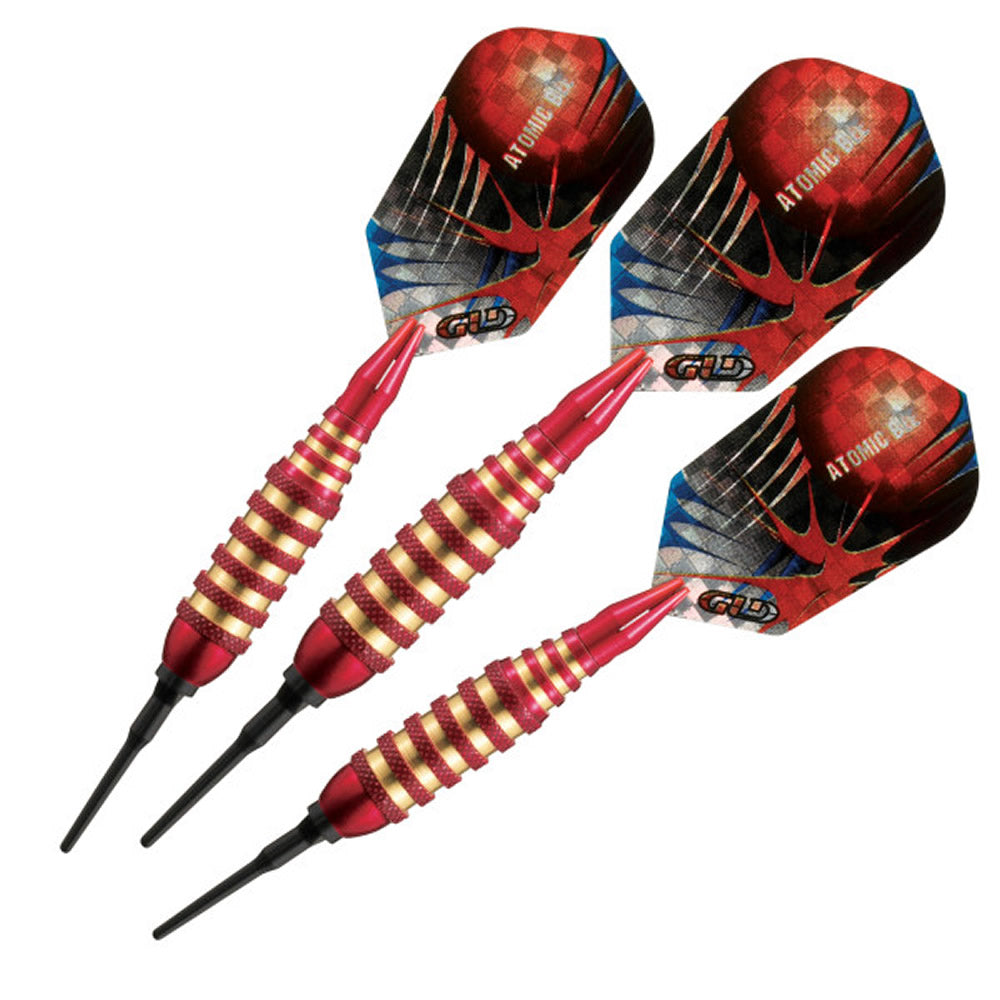 Viper Atomic Bee Darts - Soft Tip - Coated Alloy - Coloured Rings - Red