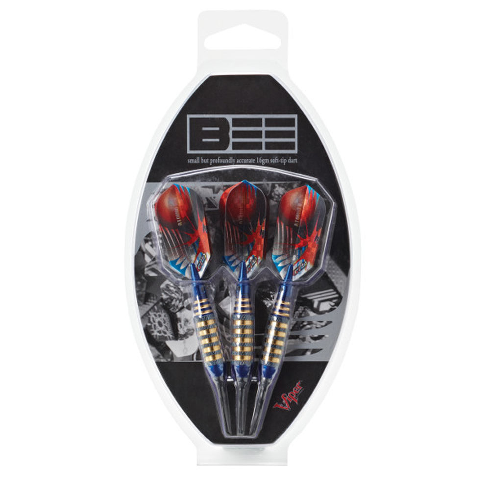 Viper Atomic Bee Darts - Soft Tip - Coated Alloy - Coloured Rings - Blue