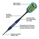 Viper Comix Darts - Soft Tip - Coated Alloy - Cut Grooves - inc Extras - Blue