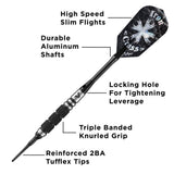 Viper Desperado Darts - Soft Tip - 80% - inc Extras - D1 - Tri-Knurl - Black