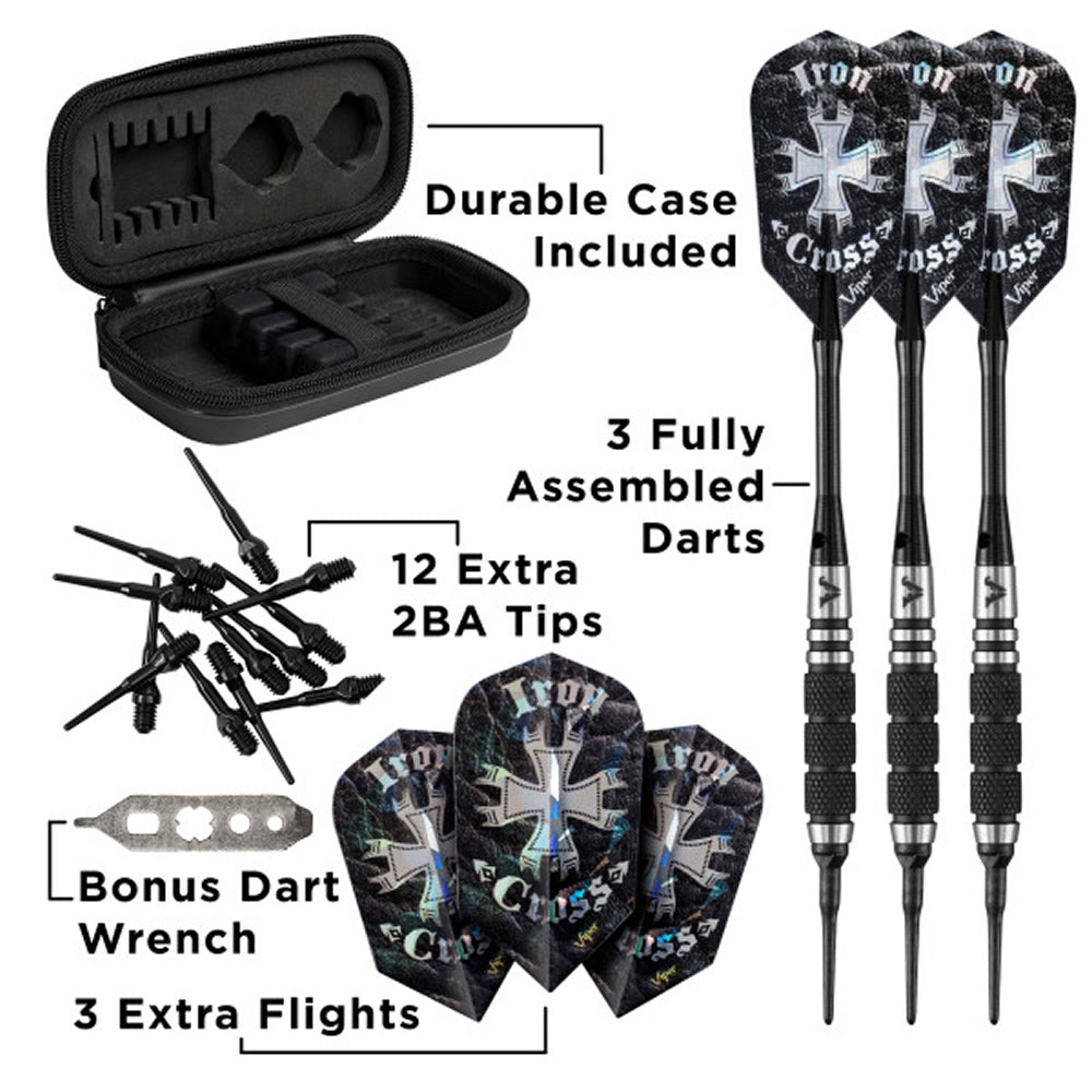 Viper Desperado Darts - Soft Tip - 80% - inc Extras - D1 - Tri-Knurl - Black