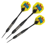 Viper Comix Darts - Steel Tip - Coated Alloy - Cut Grooves - inc Extras - Black