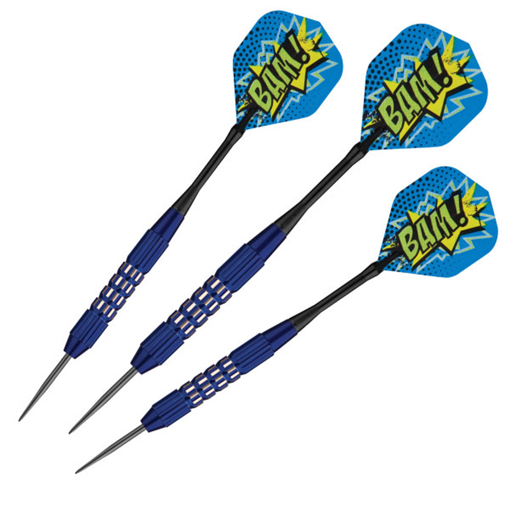 Viper Comix Darts - Steel Tip - Coated Alloy - Cut Grooves - inc Extras - Blue
