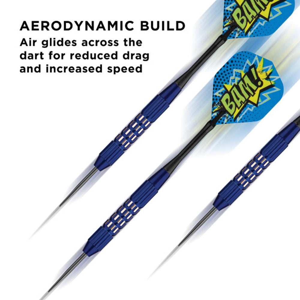 Viper Comix Darts - Steel Tip - Coated Alloy - Cut Grooves - inc Extras - Blue