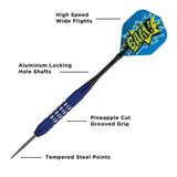 Viper Comix Darts - Steel Tip - Coated Alloy - Cut Grooves - inc Extras - Blue