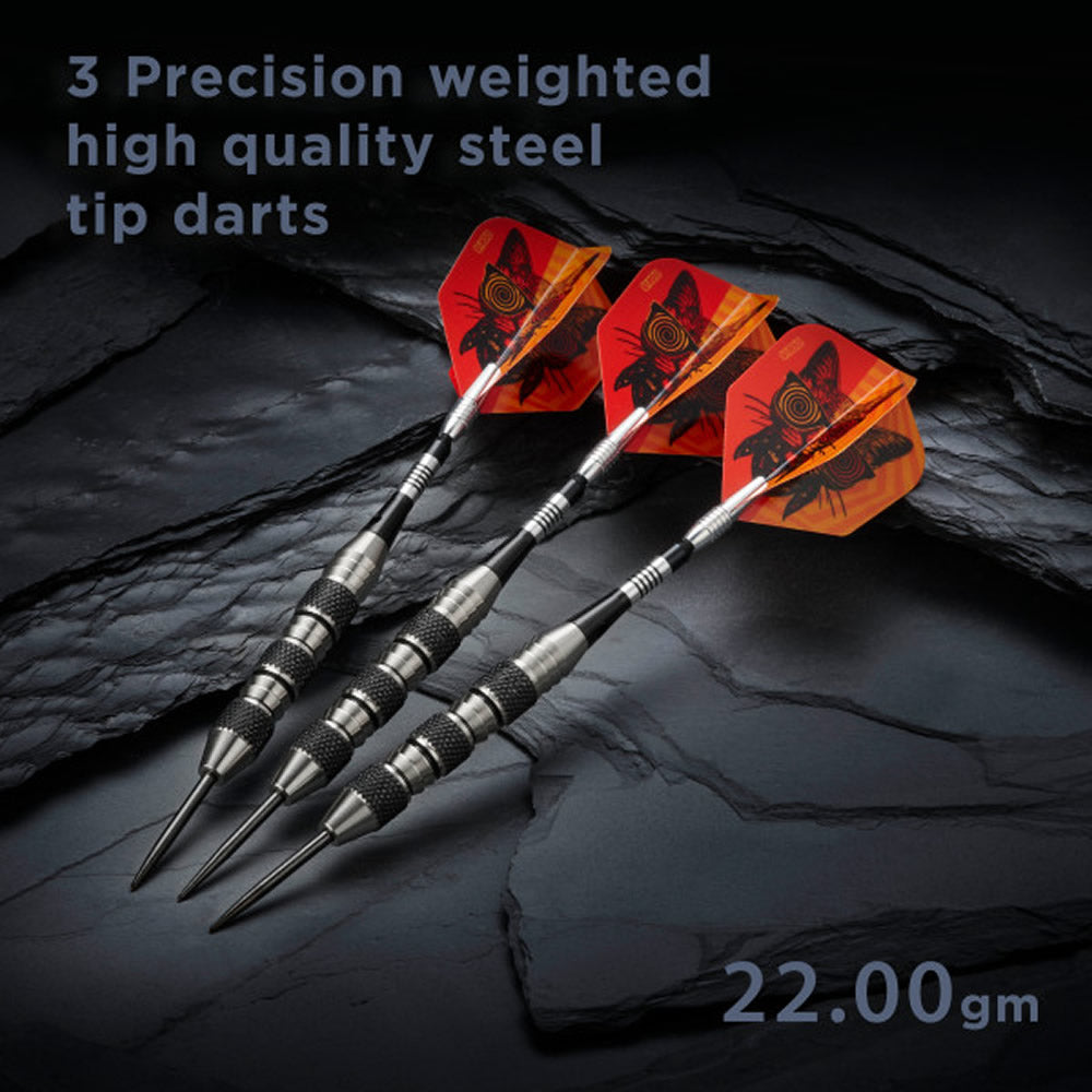 Viper The Freak Darts - Steel Tip - Nickel Silver - with Spinster Shafts - F1 - Black Tri-Knurl