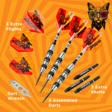 Viper The Freak Darts - Steel Tip - Nickel Silver - with Spinster Shafts - F1 - Black Tri-Knurl