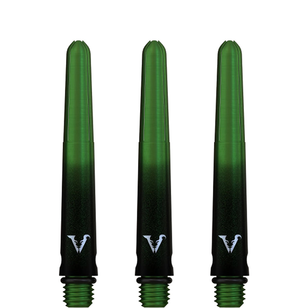 Viper Viperlock Aluminium Dart Shafts - inc O-Rings and Locking Pin - Black & Green