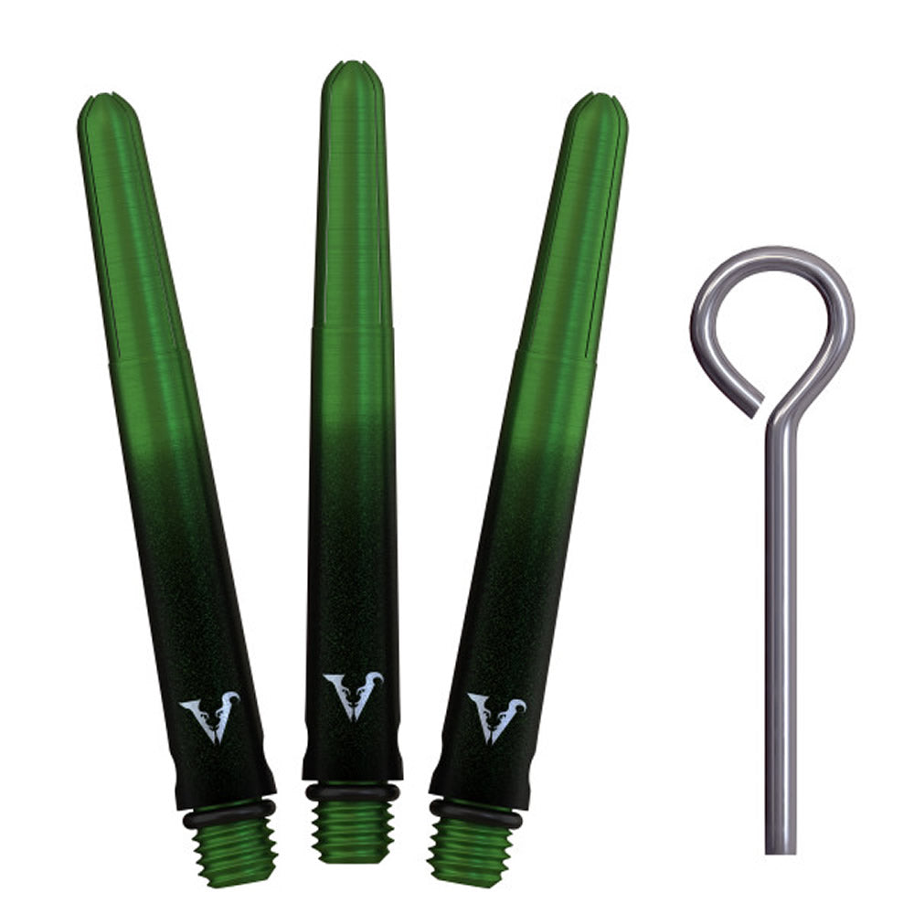 Viper Viperlock Aluminium Dart Shafts - inc O-Rings and Locking Pin - Black & Green