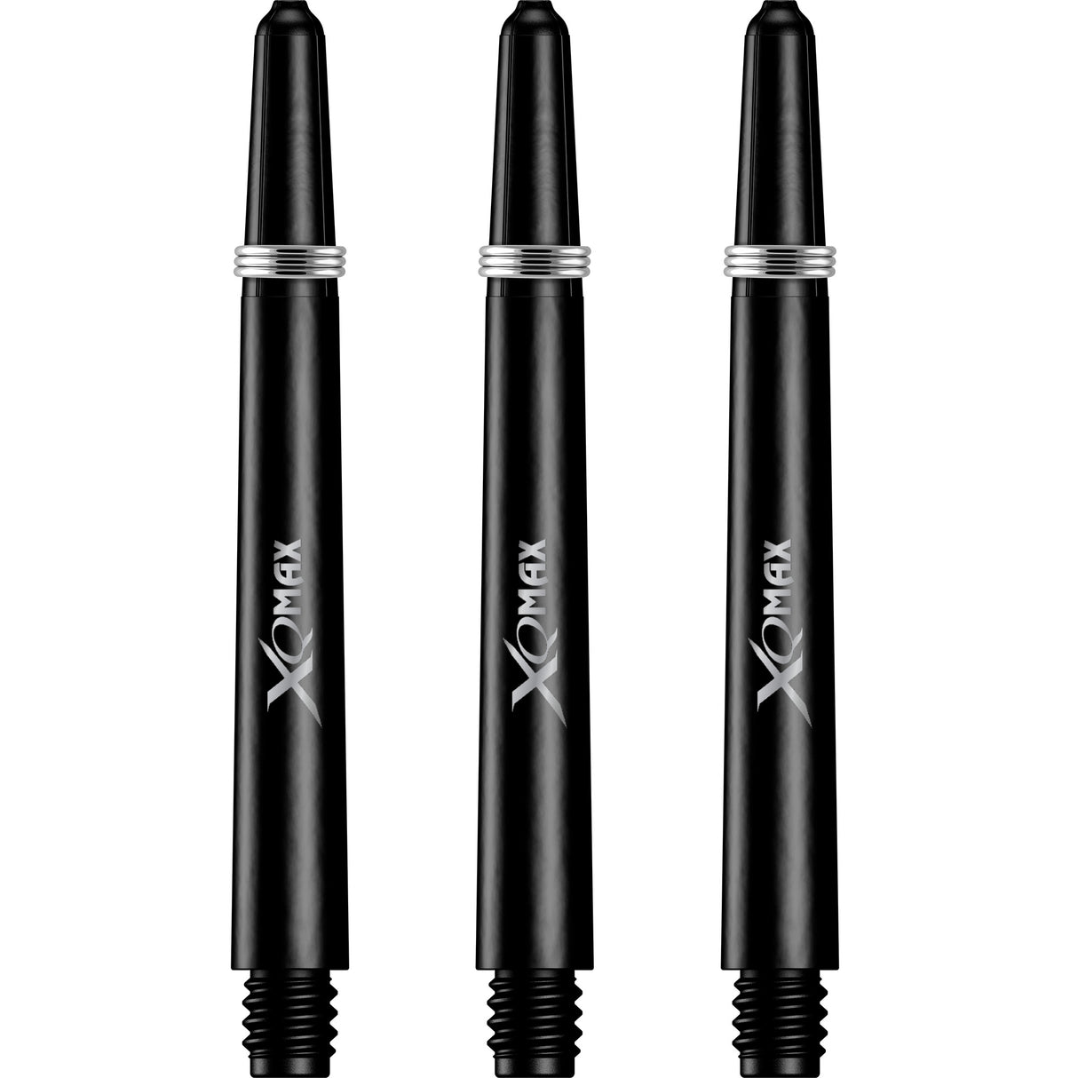 XQMax Polycarbonate Dart Shafts - Solid Colour with Logo - includes Springs - Black