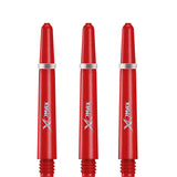 XQMax Polycarbonate Dart Shafts - Solid Colour with Logo - includes Springs - Red