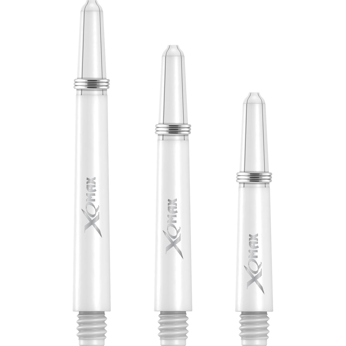XQMax Polycarbonate Dart Shafts - Solid Colour with Logo - includes Springs - White