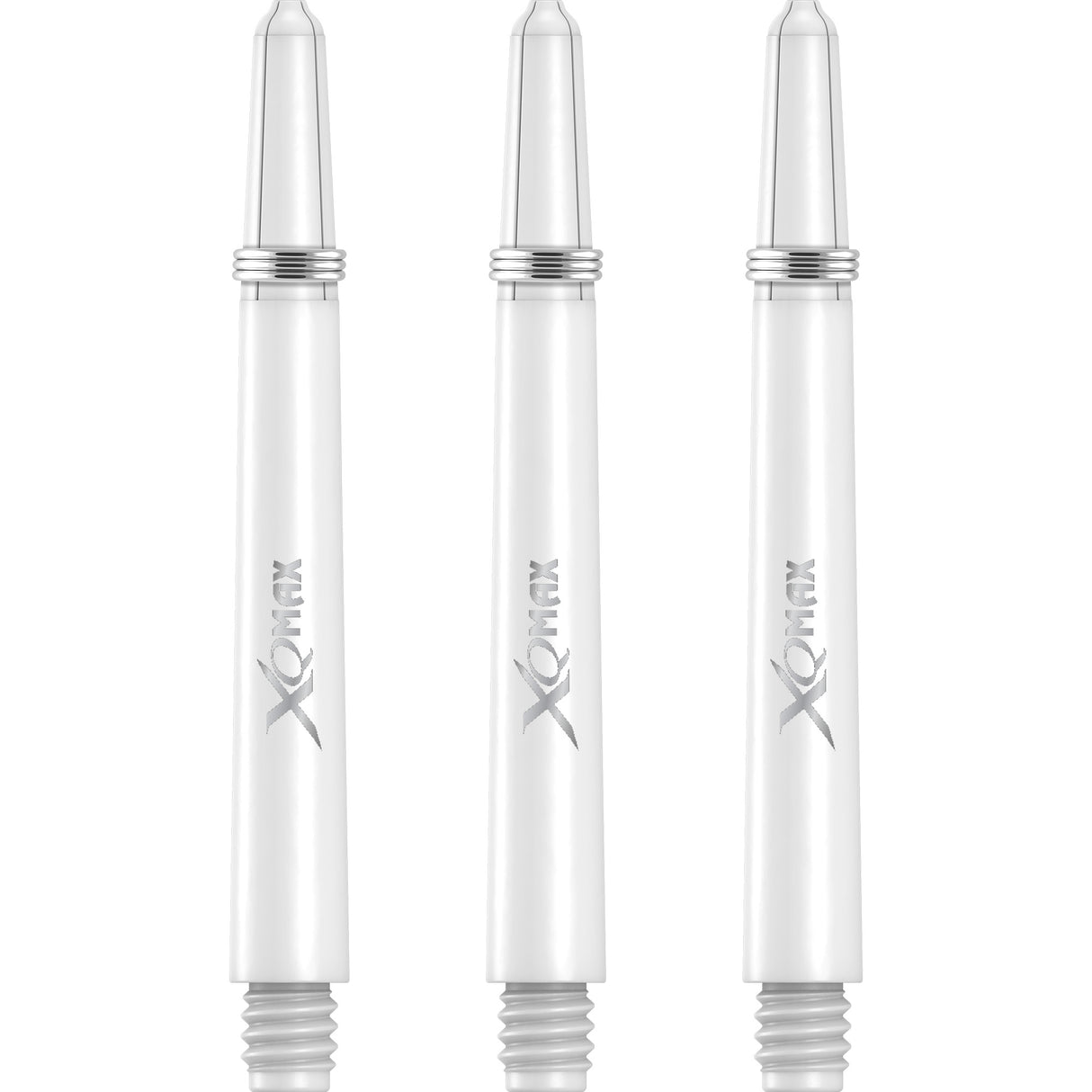 XQMax Polycarbonate Dart Shafts - Solid Colour with Logo - includes Springs - White