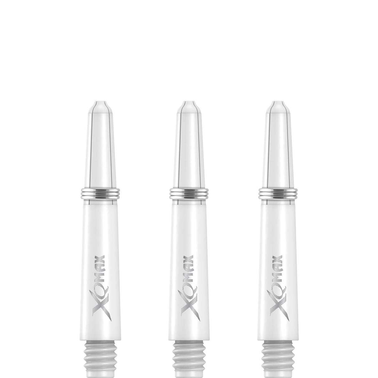 XQMax Polycarbonate Dart Shafts - Solid Colour with Logo - includes Springs - White