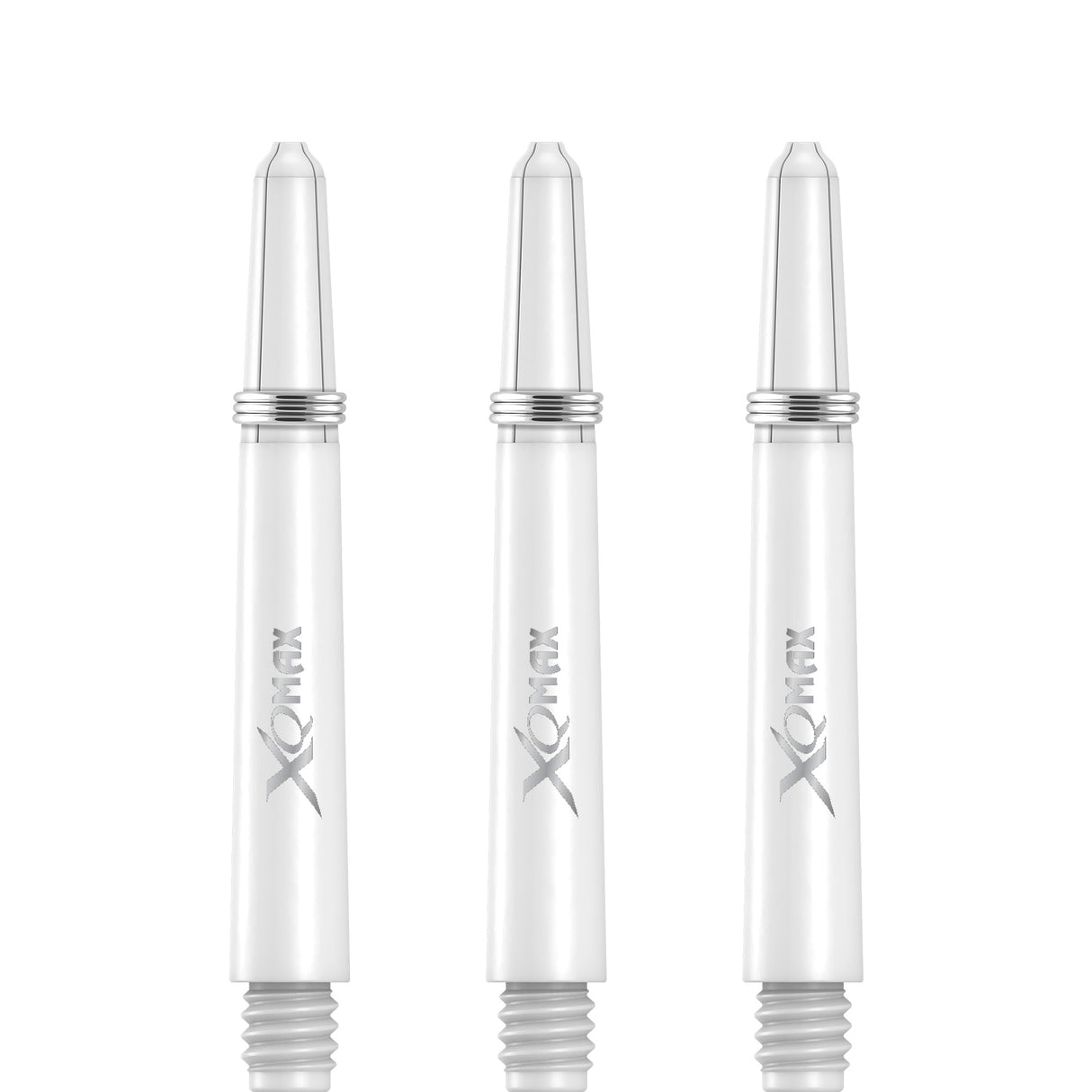 XQMax Polycarbonate Dart Shafts - Solid Colour with Logo - includes Springs - White