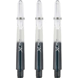 XQMax Gradient Polycarbonate Dart Shafts - with Logo - includes Springs - Transparent & Black