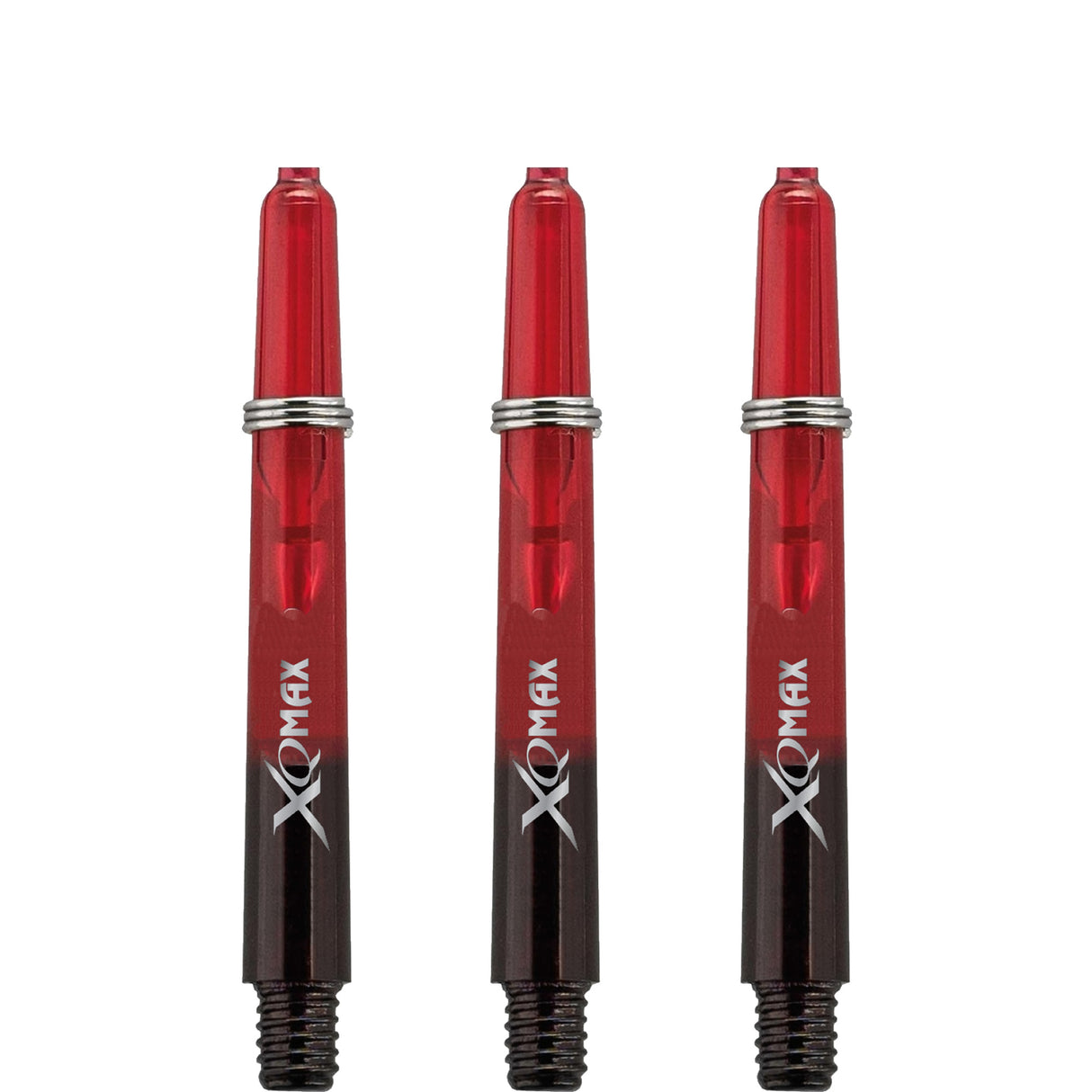 XQMax Gradient Polycarbonate Dart Shafts - with Logo - includes Springs - Black & Red
