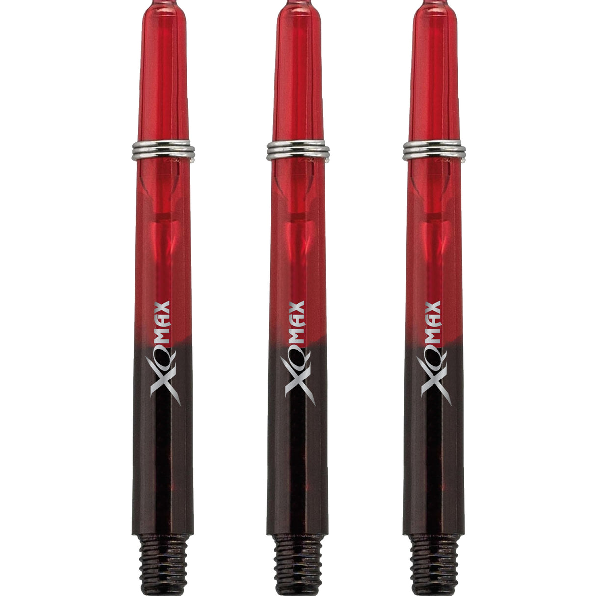 XQMax Gradient Polycarbonate Dart Shafts - with Logo - includes Springs - Black & Red