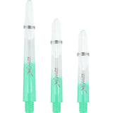 *XQMax Gradient Polycarbonate Dart Shafts - with Logo - includes Springs - Transparent & Green