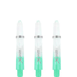 *XQMax Gradient Polycarbonate Dart Shafts - with Logo - includes Springs - Transparent & Green