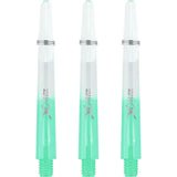 *XQMax Gradient Polycarbonate Dart Shafts - with Logo - includes Springs - Transparent & Green
