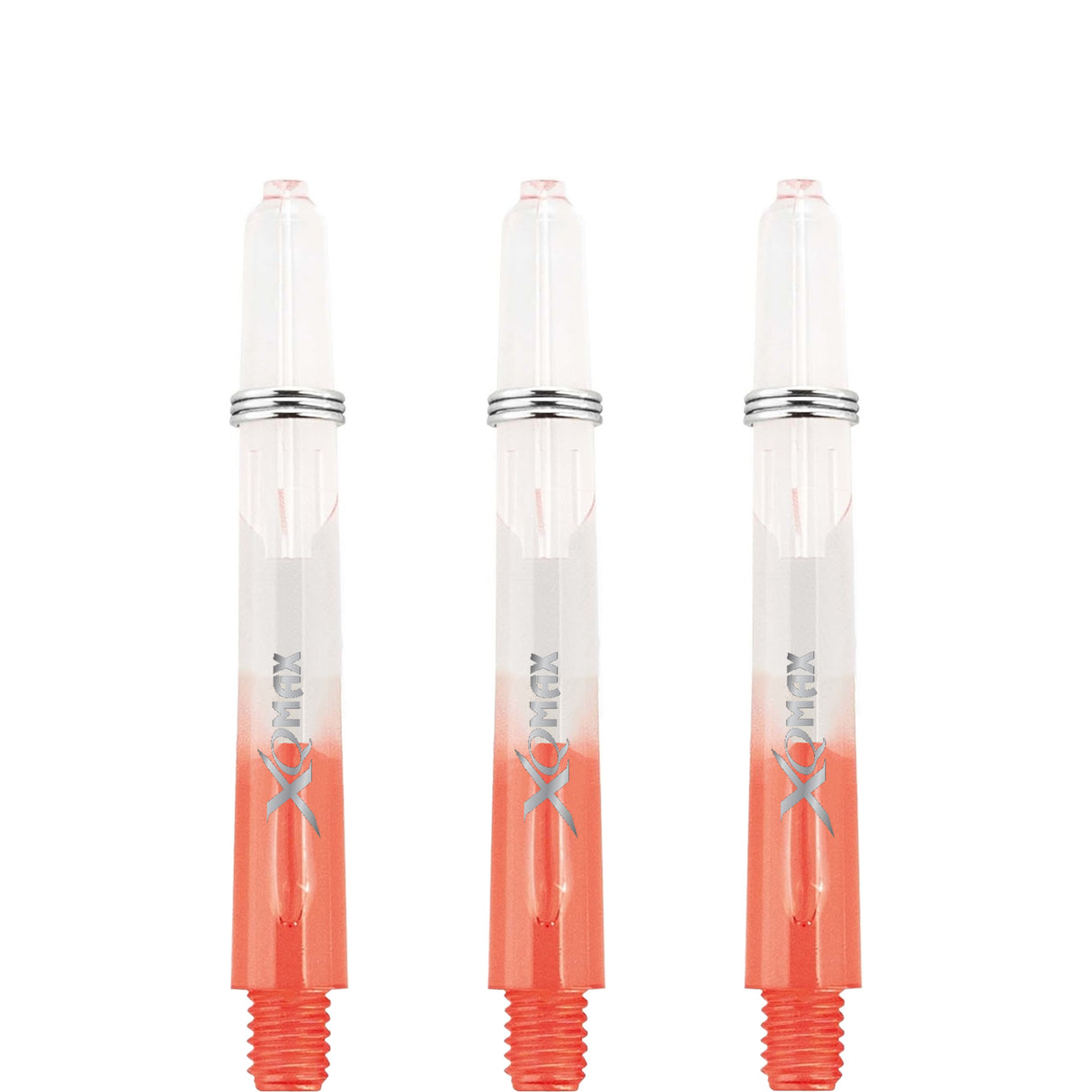XQMax Gradient Polycarbonate Dart Shafts - with Logo - includes Springs - Transparent & Red