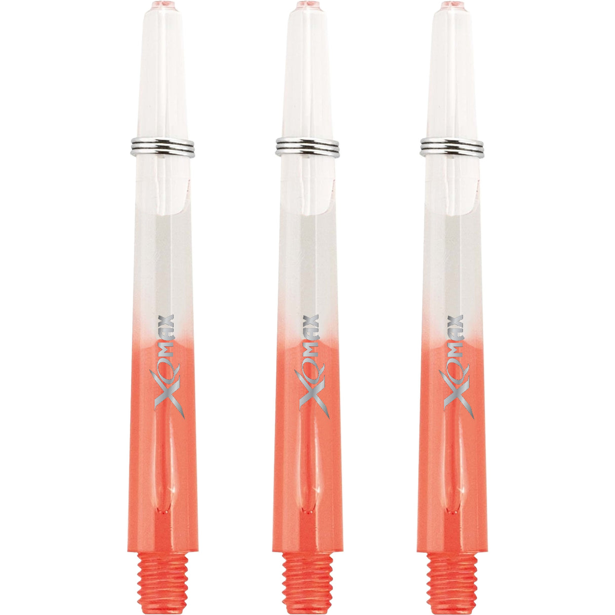 XQMax Gradient Polycarbonate Dart Shafts - with Logo - includes Springs - Transparent & Red