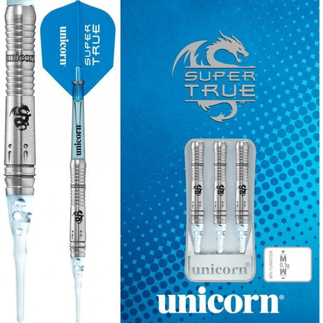 Unicorn Super True Darts - Soft Tip Tungsten - S2 - Blue - 18g-D9597 18g