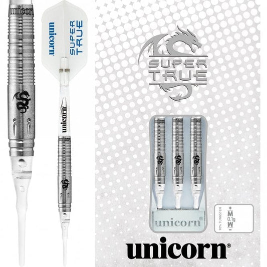 Unicorn Super True Darts - Soft Tip Tungsten - S1 - White - 19g-D9596 19g
