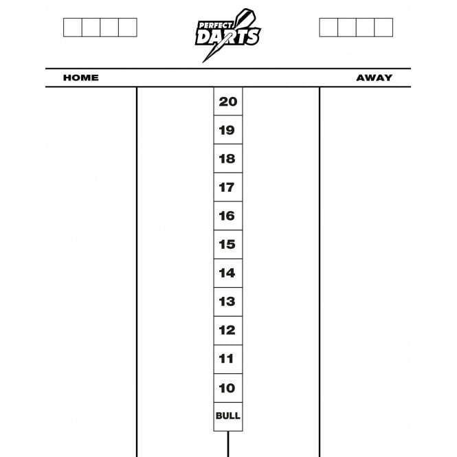 Perfectdarts Whiteboard Scoreboard Cricket - Heavy Duty Dry Wipe Acrylic - 50cm x 40cm