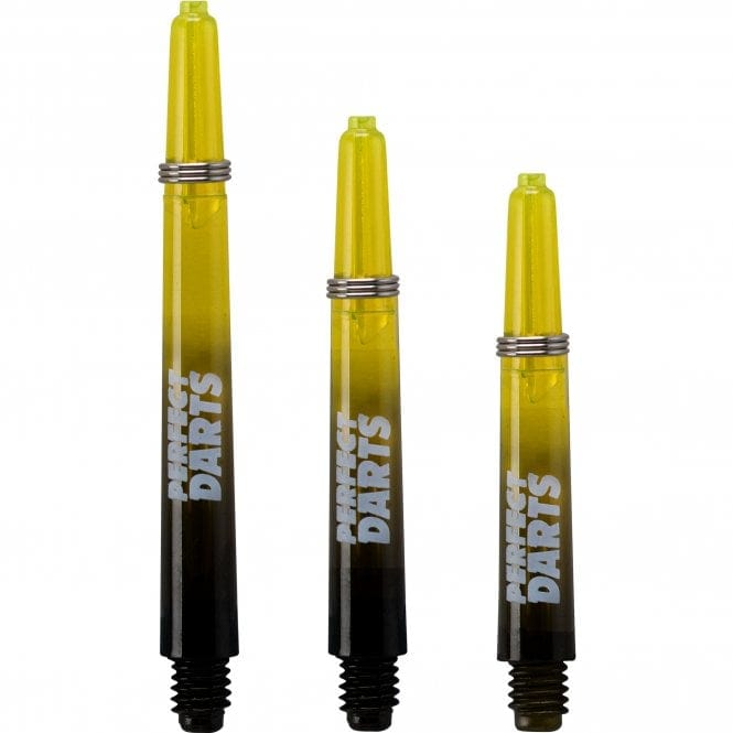 Perfect Darts - Two Tone Shafts - Polycarbonate - Black & Yellow - 3 Sets Pack