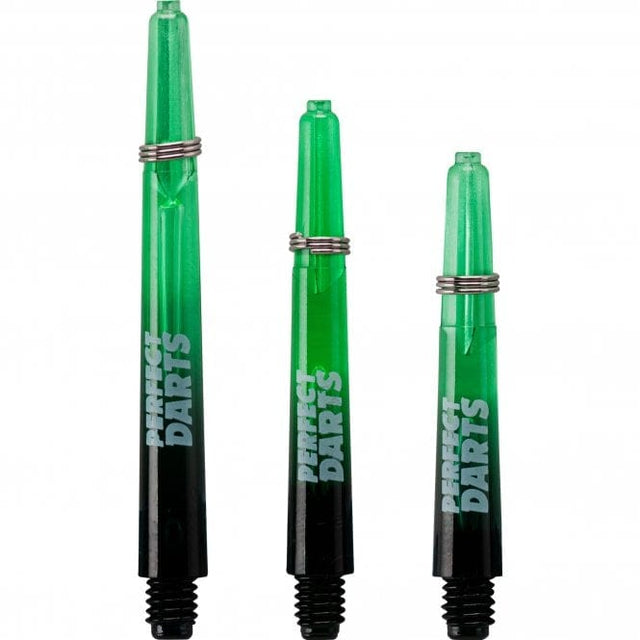 Perfect Darts - Two Tone Shafts - Polycarbonate - Black & Green - 3 Sets Pack