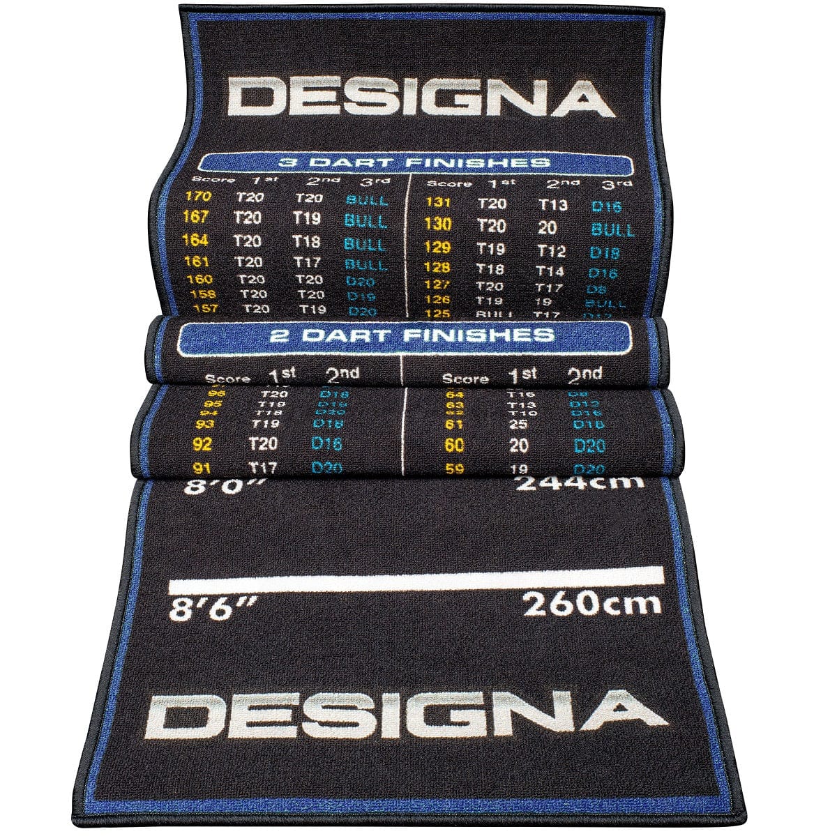 Designa Checkouts Carpet Mat - Non Slip Back - 290cm X 80cm Black