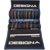 Designa Checkouts Carpet Mat - Non Slip Back - 290cm X 80cm Black