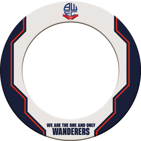 Bolton Wanderers Dartboard Surround - Official Licensed - BWFC - S2 - White - Logo with Blue Trim