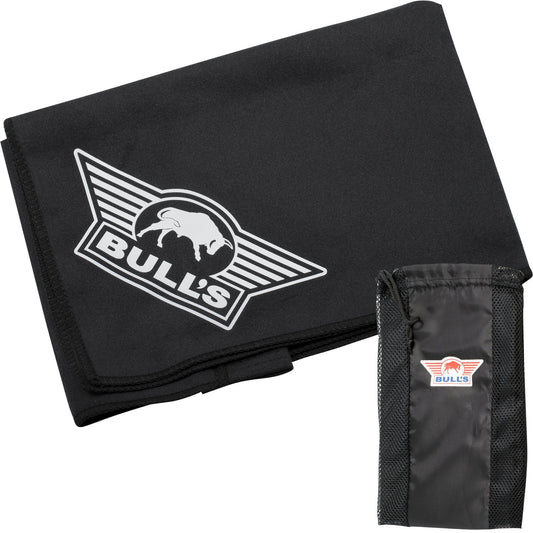 Bulls Microfibre Dart Towel - with Pouch - Black