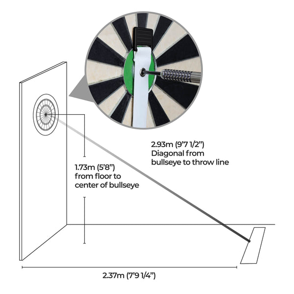 Mission Retractable Dartboard Measure - Board And Oche Guide - Easy Se