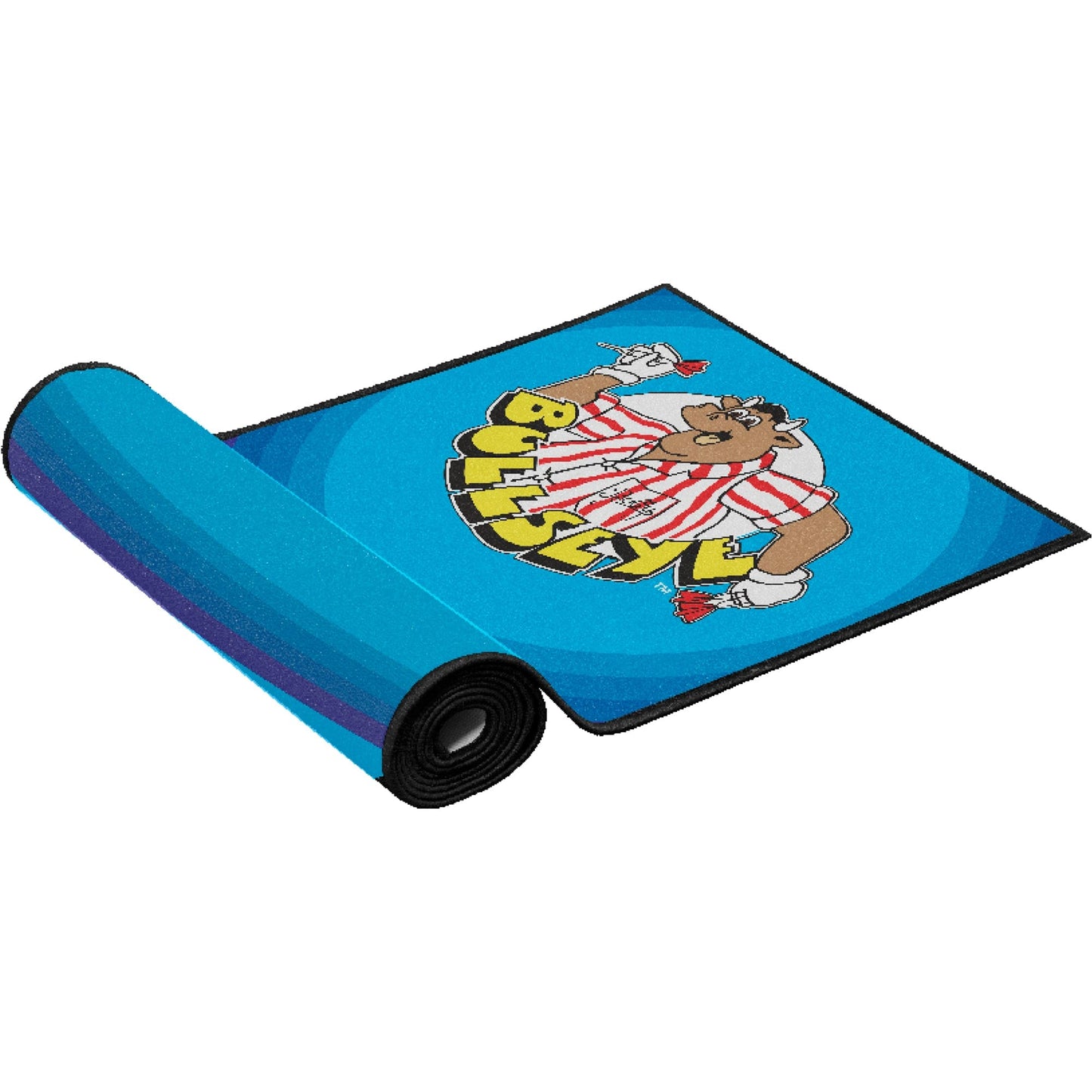 Bullseye Carpet Darts Mat - Non Slip Back - Blue with Bully Logo