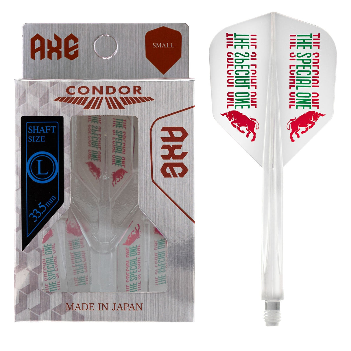 Condor AXE Dart Flights - Jose De Sousa - Small - The Special One - Clear Long