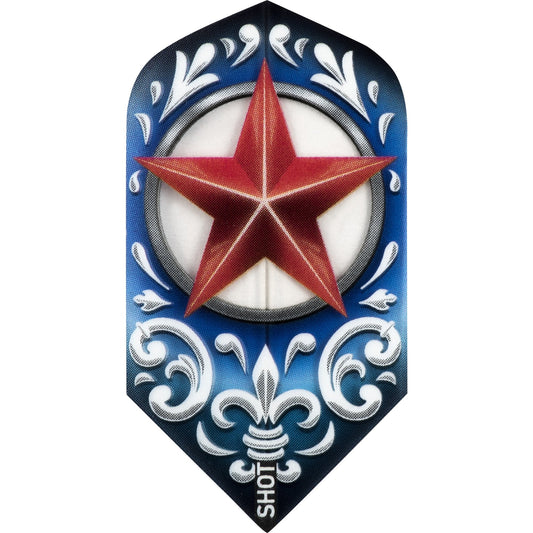 Shot Wild Frontier Dart Flights - 100 - Slim - Red Star