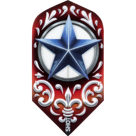Shot Wild Frontier Dart Flights - 100 - Slim - Blue Star